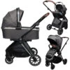 Ding Fenix Grey/Silver 3-in-1 Combi Kinderwagen Incl. Autostoel -Kleintje Wereld ding fenix greysilver kinderwagen18