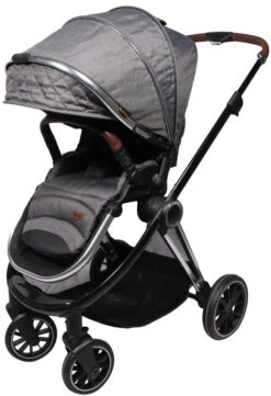 Ding Fenix Grey/Silver 3-in-1 Combi Kinderwagen Incl. Autostoel -Kleintje Wereld ding fenix greysilver kinderwagen3 1