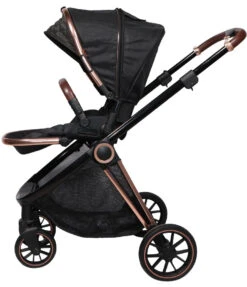Ding Fenix Black/Rose 3-in-1 Combi Kinderwagen Incl. Autostoel -Kleintje Wereld ding fenix rose kinderwagen4 1