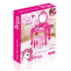 Dolu Unicorn Opmaaktafel Met Krukje 2561 -Kleintje Wereld dolu unicorn opmaaktafel met krukje 2561 6