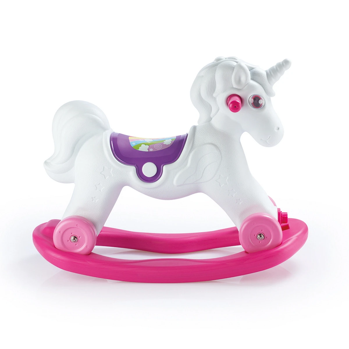 Dolu Unicorn Roze/Wit Hobbelpaard 2509 4 Dolu Unicorn Roze/Wit Hobbelpaard 2509 - Afbeelding 2