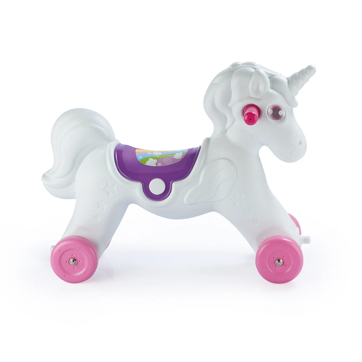 Dolu Unicorn Roze/Wit Hobbelpaard 2509 6 Dolu Unicorn Roze/Wit Hobbelpaard 2509 - Afbeelding 4