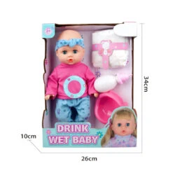 Eco Toys 33cm Pop Blauw/Roze Outfit Met Accessoires HC531515 -Kleintje Wereld eco toys 33cm pop blauwroze outfit met accessoires hc531515 .3