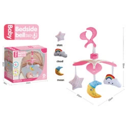 Eco Toys Pink Babymobiel Kinderwagen Speelgoed HC527702 -Kleintje Wereld eco toys pink babymobiel 2