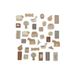 Jollein Farm Houten Blokkenset 712-603-67021 -Kleintje Wereld jollein farm houten blokkenset 712 603 67021 1