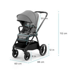 Kinderkraft Nea Midnight Black 2-in-1 Kinderwagen KSNEA000BLK2000 -Kleintje Wereld kinderkraft wozek wielofunkcyjny nea 2in1 wymiary 2 uk 1