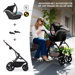 Kinderkraft A-Tour Light Grey 3-in-1 Kinderwagen Incl. Autostoel KSATOU00LGR3000 -Kleintje Wereld kinderkraft a tour light grey 3 in 1 kinderwagen incl. autostoel ksatou00lgr3000 9