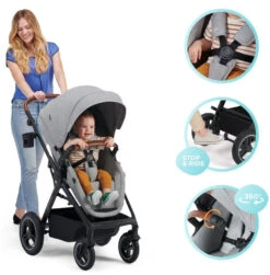 Kinderkraft B-Tour Ash Grey 3-in-1 Combi Kinderwagen Incl. Autostoel KSBTOU00DGR3000 -Kleintje Wereld kinderkraft b tour 3 in 1 ash grey wandelwagen ksbtou00dgr3000 13 1920x1920