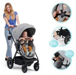 Kinderkraft B-Tour Deep Black 3-in-1 Combi Kinderwagen Incl. Autostoel KSBTOU00BLK3000 -Kleintje Wereld kinderkraft b tour 3 in 1 deep black wandelwagen ksbtou00blk3000 16