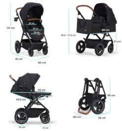 Kinderkraft B-Tour Deep Black 3-in-1 Combi Kinderwagen Incl. Autostoel KSBTOU00BLK3000 -Kleintje Wereld kinderkraft b tour 3 in 1 deep black wandelwagen ksbtou00blk3000 22