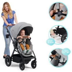 Kinderkraft B-Tour Silver Grey 3-in-1 Combi Kinderwagen Incl. Autostoel KSBTOU00LGR3000 -Kleintje Wereld kinderkraft b tour 3 in 1 silver grey wandelwagen ksbtou00lgr3000 10 1920x1920