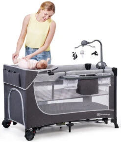 Kinderkraft Leody Pink Campingbed Met Accessoires KCLEOD00PNK00AC -Kleintje Wereld kinderkraft leody campingbed met accessoires 1 1920x1920 1