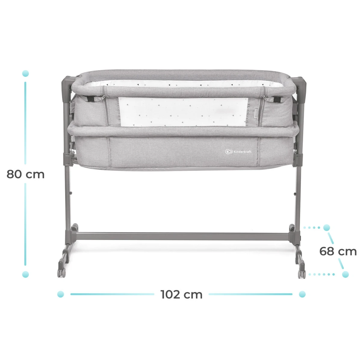 Kinderkraft Neste Up Grey Light Melange Wieg Aan Bed KKLNESTGRY000N - Afbeelding 10