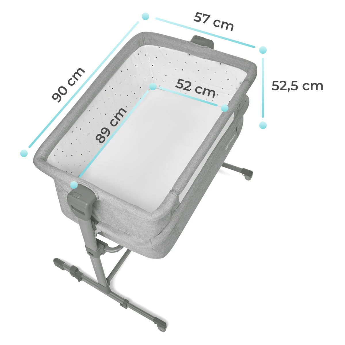 Kinderkraft Neste Up Grey Light Melange Wieg Aan Bed KKLNESTGRY000N - Afbeelding 11