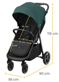 Kinderkraft Route Platinum Grey Wandelwagen KSROUT00GRY0000 -Kleintje Wereld kinderkraft route emerald green wandelwagen ksrout00gre0000 9