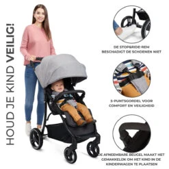 Kinderkraft Trig 2 Grey Wandelwagen KSTRIG2TGRY0000 -Kleintje Wereld kinderkraft trig 2 pink wandelwagen kstrig2tpnk0000 3 1