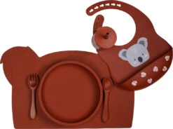 Tryco Dark Rust Siliconen Bord TR-392821 -Kleintje Wereld koala dark rust silicone collection 01 4