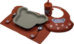 Tryco Koala Olive Gray Siliconen Bord TR-392817 -Kleintje Wereld koala dark rust silicone collection 04 3