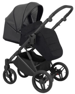 Kunert Lazzio Black Eco-Leather 2-in-1 Kinderwagen LAZ-11-BLACK -Kleintje Wereld kunert lazzio black eco leather 2 in 1 kinderwagen laz 11 black 3