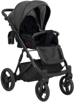 Kunert Lazzio Black Eco-Leather 2-in-1 Kinderwagen LAZ-11-BLACK -Kleintje Wereld kunert lazzio black eco leather 2 in 1 kinderwagen laz 11 black 4
