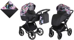 Kunert Talisman Black Flowers 2-in-1 Kinderwagen TA-01-BLACK -Kleintje Wereld kunert talisman black flowers 2 in 1 kinderwagen ta 01 black 0