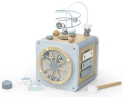 Label Label Blauw Houten Activiteitenkubus LLWT-34307 -Kleintje Wereld label label blauw houten activiteitenkubus llwt 34307 3