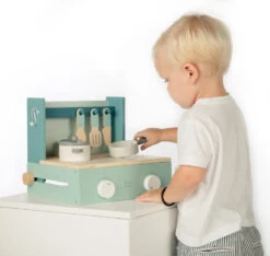 Label Label Groen Houten Kookstel LLWT-24760 -Kleintje Wereld label label groen houten kookstel llwt 24760 3