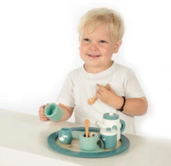 Label Label Groen Houten Theeservies Set LLWT-24814 -Kleintje Wereld label label groen houten theeservies set llwt 24814 4