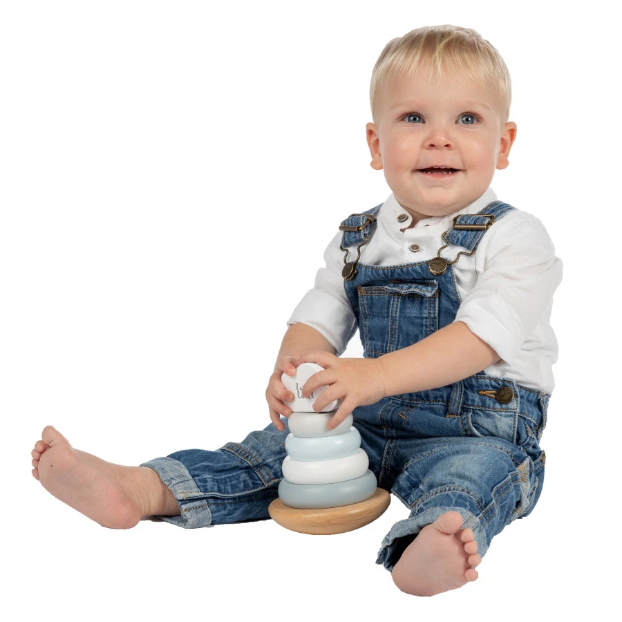 Label Label Blauw Houten Tuimelring Piramide LLWT-25255 5 Label Label Blauw Houten Tuimelring Piramide LLWT-25255 - Afbeelding 3