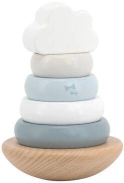 Label Label Lichtblauw Houten Tuimelring Piramide LLWT-25231