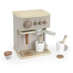 Label Label Nougat Houten Espresso Machine LLWT-37070 -Kleintje Wereld label label nougat houten espresso machine 22