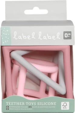 Label Label Roze 3 Stuks Geometrische Silicone Bijtringen LLST-15294 -Kleintje Wereld label label roze 3 stuks geometrische silicone bijtringen llst 15294 4