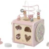 Label Label Roze Houten Activiteitenkubus LLWT-34314 -Kleintje Wereld label label roze houten activiteitenkubus llwt 34314 1