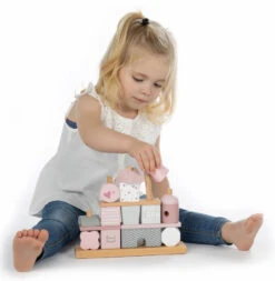 Label Label Roze Houten Blokken LLWT-25088 -Kleintje Wereld label label roze houten blokken llwt 25088 222