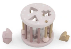 Label Label Roze Houten Rollende Vormenstoof LLWT-34345 -Kleintje Wereld label label roze houten rollende vormenstoof llwt 34345 2