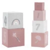 Label Label Roze Houten Stapelblokken LLWT-25309 -Kleintje Wereld label label roze houten stapelblokken