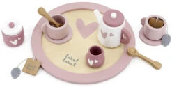 Label Label Roze Houten Theeservies Set LLWT-24838 -Kleintje Wereld label label roze houten theeservies set llwt 24838 1 1