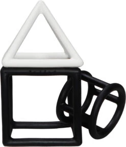 Label Label Zwart/Wit 3 Stuks Geometrische Silicone Bijtringen LLST-15317 -Kleintje Wereld label label zwart wit 3 stuks geometrische silicone bijtringen llst 15317 2