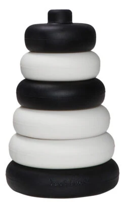 Label Label Zwart/Wit Silicone Stapeltoren LLST-15379 -Kleintje Wereld label label zwart wit silicone stapeltoren llst 15379 2
