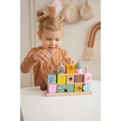 Label Label Barbapapa Houten Stapelblokken LLBB-37025 -Kleintje Wereld llbb 37025 barbabapapa wooden stacking blocks 08