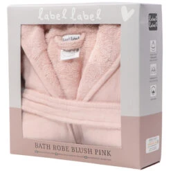 Label Label Blush Pink Badstof/Hydrofiel Badjas LLTT-934666 -Kleintje Wereld lltt 934666 bath robe blush pink 07
