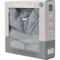 Label Label Silver Blue Badstof/Hydrofiel Badjas LLTT-934673 -Kleintje Wereld lltt 934673 bath robe silver blue 07