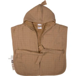 Label Label Toffee Brown Badstof/Hydrofiel Badjas LLTT-934680 -Kleintje Wereld lltt 934680 bath robe toffee brown 01