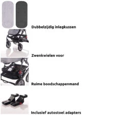 Lorelli Lora String Dots 3-in-1 Combi Kinderwagen Incl. Autostoel 1002128-2115D -Kleintje Wereld lorelli lora 3 in 1 combi kinderwagen incl. autostoel 1002128 1