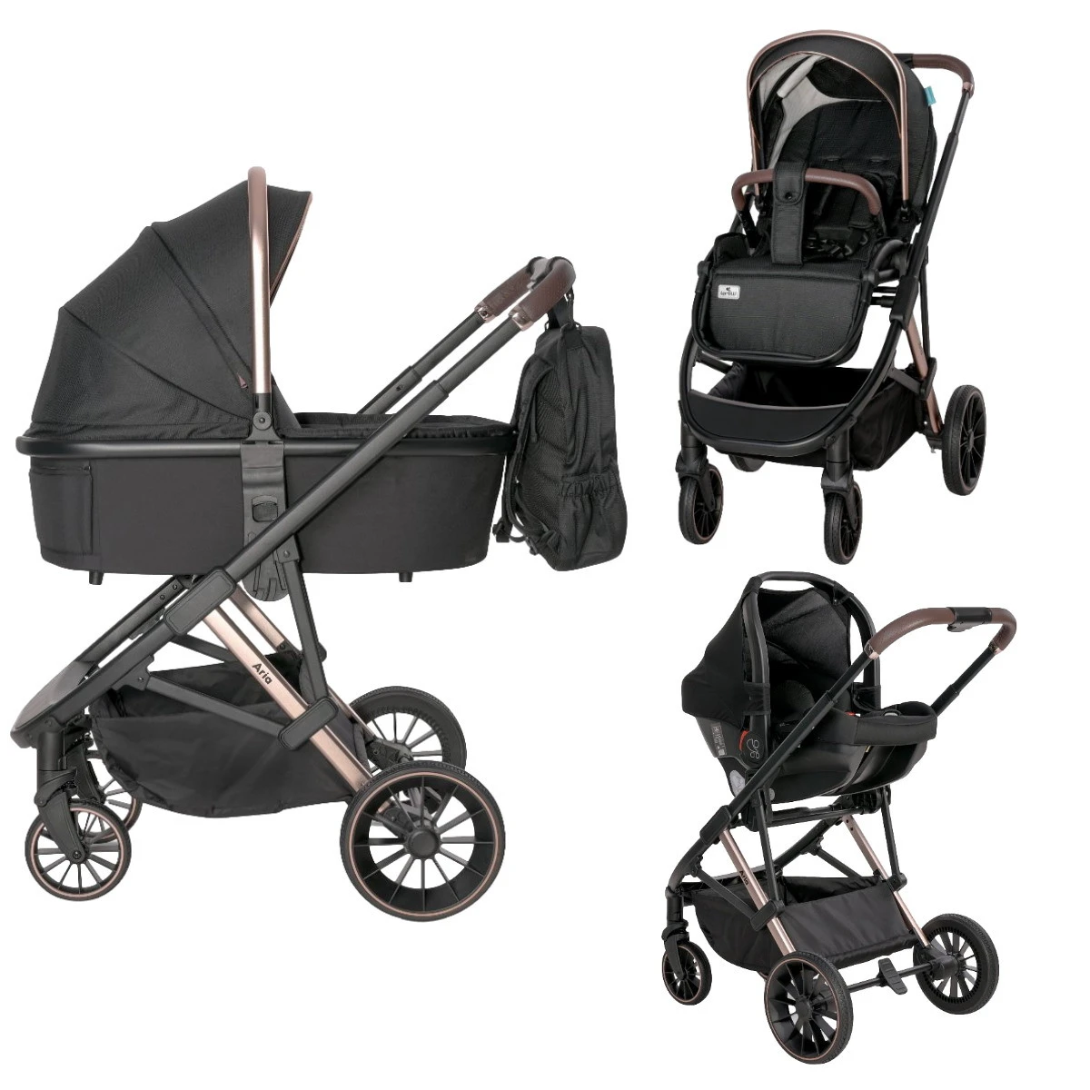 Lorelli Aria Black 3-in-1 Kinderwagen Incl. Autostoel 1002177-2352 3 Lorelli Aria Black 3-in-1 Kinderwagen Incl. Autostoel 1002177-2352