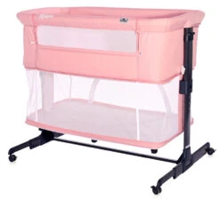Lorelli Milano Pink 2-in-1 Wieg Aan Bed 1008044-0001 -Kleintje Wereld lorelli milano pink 2 in 1 wieg aan bed 1008044 0001 3