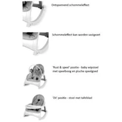 Lorelli Alex Cool Grey Stars Baby Rocker Wipstoel 1011012-2147 -Kleintje Wereld lorelli stars baby rocker 1 1