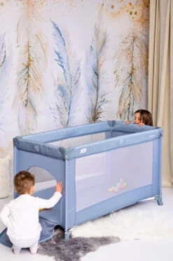 Lorelli Torino Silver Blue Campingbed 1008045-2124 -Kleintje Wereld lorelli torino campingbed 1008045 12 2