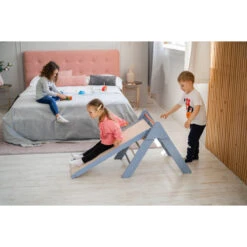 Luna Toys Colorful Multi Houten Klimrek Met Glijbaan LU-00537 -Kleintje Wereld luna toys colorful multi houten klimrek met glijbaan 2