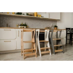 Luna Toys Wit Houten Leertoren Keukenhulp LU-00552 -Kleintje Wereld luna toys nature houten leertoren keukenhulp 9503009900 lifestyle 2 1